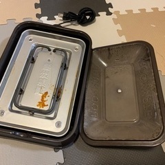 値下げしました！Deco コンパクトホットプレート ブラック 本体 プレート3種 (たこ焼き グリル 平面) の画像