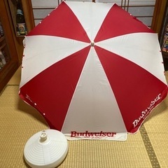 バドワイザー　ビーチパラソル　台座付の画像