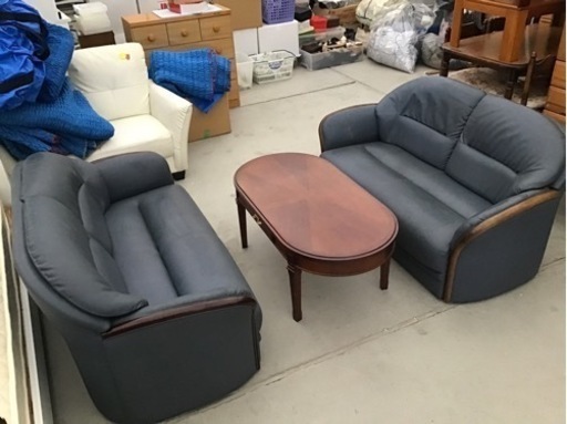 maruni マルニ 応接セット 状態良好品❗️2人掛けソファ×2 木製センターテーブルのセット