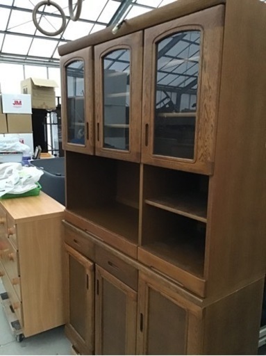 浜本工芸 食器棚 キッチンボード 120cm×50cm×高さ195cm