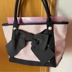 ランバンオンブルー　ピンクリボンキャンバストートバッグの画像