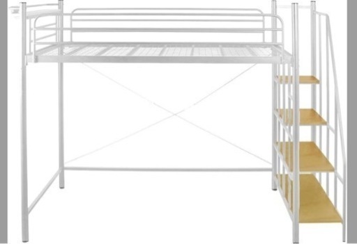 階段付きロフトベッド+シングルマットレス