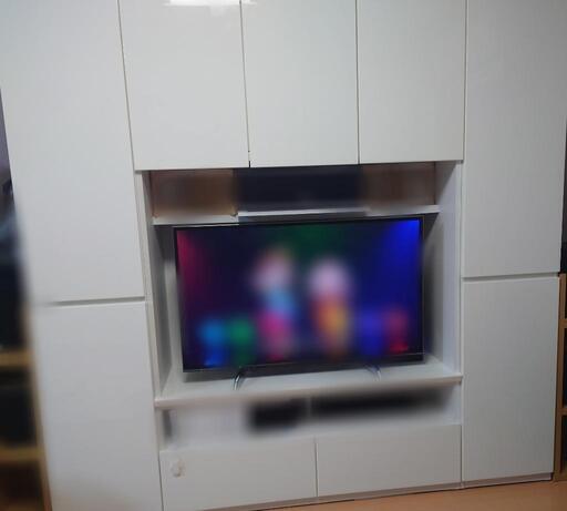 収納付きTV台　ホワイト