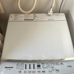 洗濯機【ハイセンス5.5キロ/1年使用】
