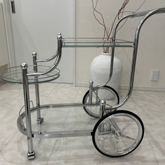 バーカート　キッチンワゴン　シルバー　ビンテージの画像