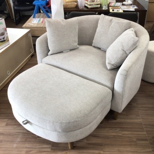 ソファ&オットマンセット トーマスビル クッション付き ファブリック