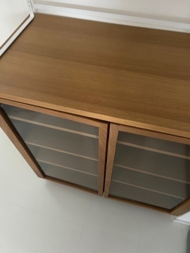 【美品】無印良品MUJI 木製キャビネット ウォルナット 食器棚　家具 収納家具 キャビネット