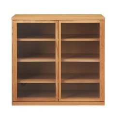 【美品】無印良品MUJI 木製キャビネット ウォルナット 食器棚　家具 収納家具 キャビネット