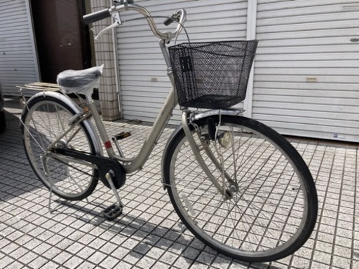 【26インチ自転車】ブリヂストン製　変速なし　リヤタイヤ、チェーン、前カゴ、グリップ新品❗️若林自転車　膳所店　SALE中❗️