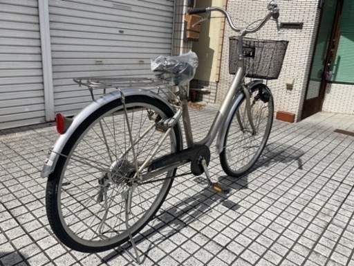 【26インチ自転車】ブリヂストン製　変速なし　リヤタイヤ、チェーン、前カゴ、グリップ新品❗️若林自転車　膳所店　SALE中❗️