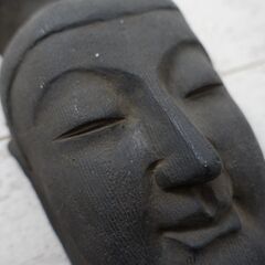 お面 菩薩 木彫り アンティーク 骨董 飾り 和風インテリア 和雑貨 彫刻 オブジェの画像