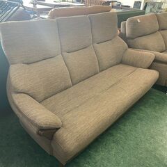 3人掛けソファー グレー系 布張り 椅子 ゆったり 木製脚 新生活 札幌 東区