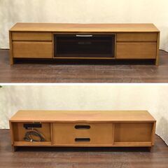 ≪yt1180ジ≫ カリモク家具 ローボード/テレビ台 幅165cm QU5706MH フラップ扉 電源タップ内蔵 TV台/TVボード 60303-04