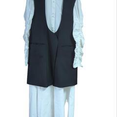 Sサイズ【2回のみ着用】定価27000円以上　アメリヴィンテージCURVE LINE VEST SET SHIRT DRESSの画像