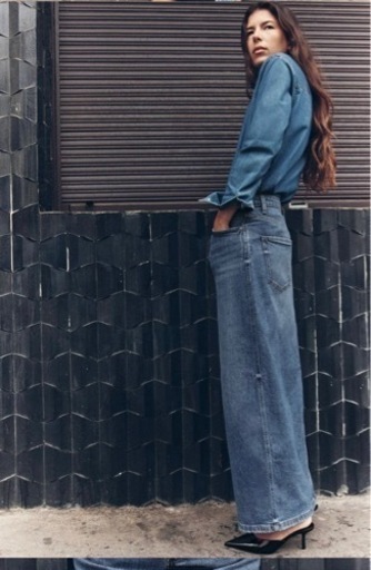 ZARA デニムミディスカート ロングスカート デニムスカート