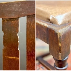 ②○1920s 英国アンティーク ハイバックチェア ダイニングチェア 椅子 ブリティッシュオーク イギリス 座面張り替え済み■ジモティ姫路の画像