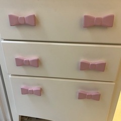 チェスト　リボン　おしゃれ　可愛い　ホワイト　収納