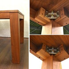 【ヤ取】≪yt1184ジ≫ 大型ダイニングテーブル 幅180cm 奥行90cm 引き出し4杯付き ナチュラル/木製家具 脚部難あり リペアベース 現状品 60303-09の画像