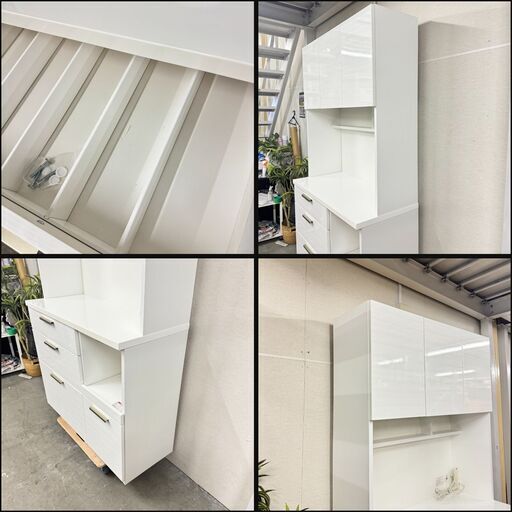 W 16110  NITORI 3枚扉キッチンボード　食器棚　幅995cm   ◆大阪市内・東大阪市他 5,000円以上ご購入で無料配