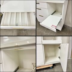 W 16110  NITORI 3枚扉キッチンボード　食器棚　幅995cm   ◆大阪市内・東大阪市他 5,000円以上ご購入で無料配達いたします！◆ ※京都・高槻・枚方方面◆神戸・西宮・尼崎方面◆奈良方面、大阪南部方面　それぞれ条件付き無料配送あり！            