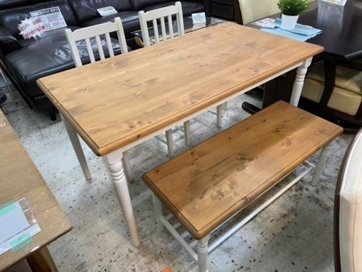【愛品館 江戸川店 ダイニングセット】ベンチダイニングテーブル４点セット ID:152-008866-104