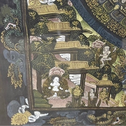 d1022504 タンカ 曼荼羅 マンダラ ブッダ 仏陀 仏画 チベット 手描き