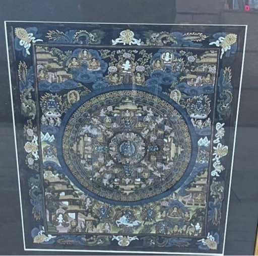 d1022504 タンカ 曼荼羅 マンダラ ブッダ 仏陀 仏画 チベット 手描き