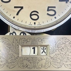 d716505 AIKOSHA 愛工舎 あいこうしゃ31DAY 掛時計 振り子時計 柱時計 ねじ巻き鍵付き 昭和レトロ アンティーク 現状品 当時物 中古品の画像