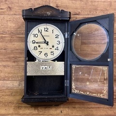 d716505 AIKOSHA 愛工舎 あいこうしゃ31DAY 掛時計 振り子時計 柱時計 ねじ巻き鍵付き 昭和レトロ アンティーク 現状品 当時物 中古品の画像