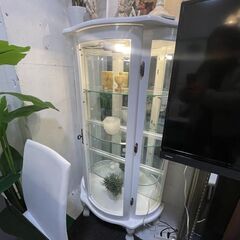ガラスの収納棚　ホワイト　姫系