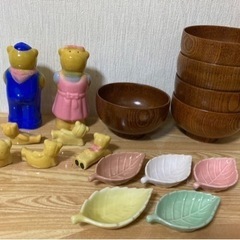 桂 由美  食器セット 小皿 熊の置物 箸置き お椀の画像