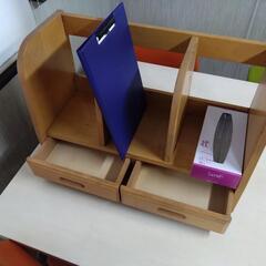 卓上本立て 引き出し付き 木製品の画像