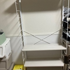 ニトリ 突っ張りワイヤーシェルフNポルダ ワードローブセット(ホワイトウォッシュ)の画像