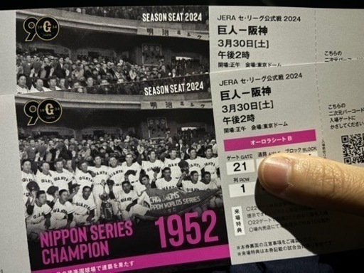 野球観戦チッケト