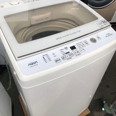 福岡市内配送設置無料　2019年式　AQUA アクア AQW-GV70H(W) [全自動洗濯機 簡易乾燥機能付 7.0kg]