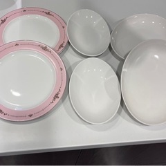美品　ニトリ　Francfranc 食器セット　ピンク　オーバル...