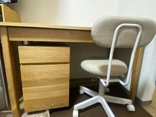 無印良品　勉強机・袖机・椅子の3点セット