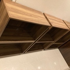 美品✨Nクリック ボックス ワイド2段(ミドルブラウン2) 脚付の画像