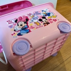 ディズニー ミニー 収納ボックス 収納ケース おもちゃ箱 キャスター付きの画像