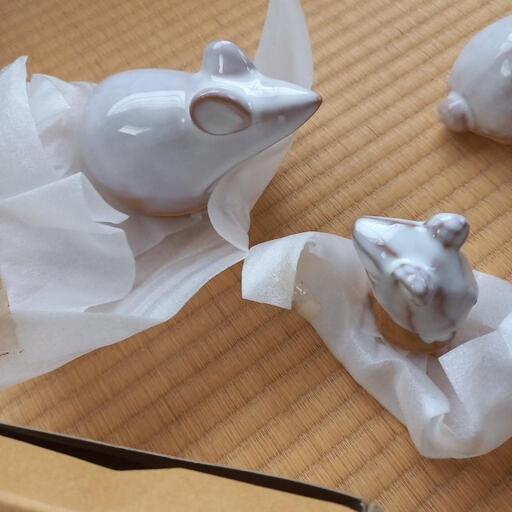 売れました！萩焼　置物　ネズミ　他