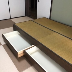 ☆受け渡し予定者決定☆【木製】ダブルベッドフレーム⭐︎収納付き！⭐︎送料無料で配送します！ 果てしない