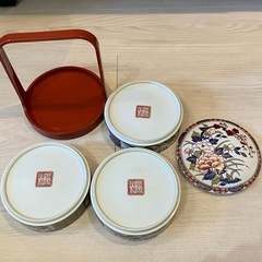 有田焼　陶器三段重の画像