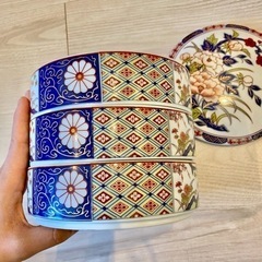 有田焼　陶器三段重の画像