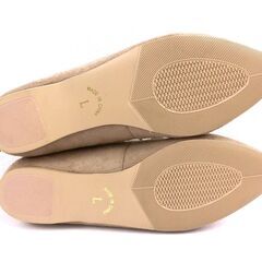 【おみせっち】未使用 index レースアップフラットパンプス ベージュ Lサイズ(24.0～24.5cm) 編み上げパンプスの画像