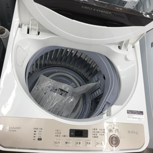 SHARP 全自動洗濯機 6.0kg 2021年製