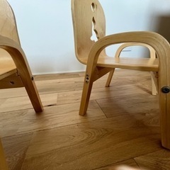 キッズ　豆イス　木製　2脚セットの画像
