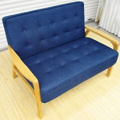 ニトリ　2人掛けソファ　布製　LUCCHI　ルッキ2KD　天然木脚　ファブリックソファ　シンプル　インテリア　ラブソファ　NITORI