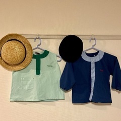 旭ヶ丘学園　制服　スモック　ベスト　麦わら帽子　ベレー帽