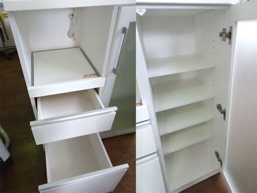 NITORI/ニトリ□キッチンボード ホワイト スライド キッチン 収納 白