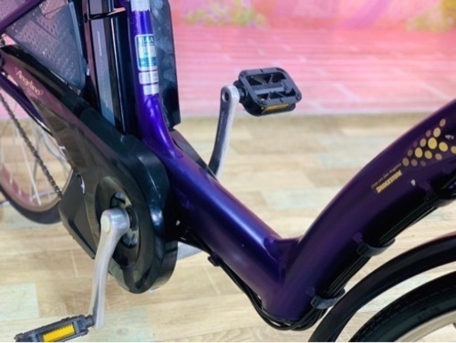 ①7001子供乗せ電動アシスト自転車3人乗りブリヂストン22/26インチ良好バッテリー 